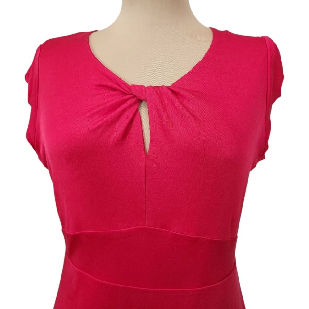 BODEN Red Silk Jersey Twist-front Midi Dress - Size 8L - Picture 3 of 10